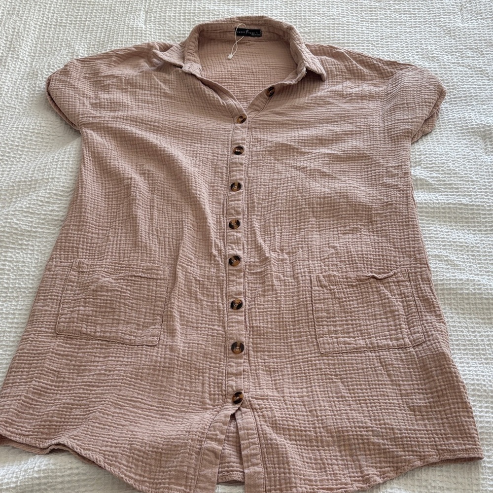 Casual Mauve Button-Down Shirt